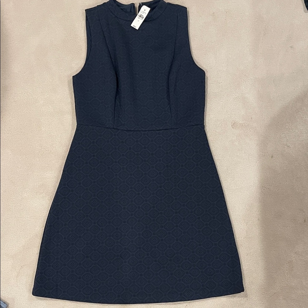 LOFT Dark Blue Textured Mini Dress